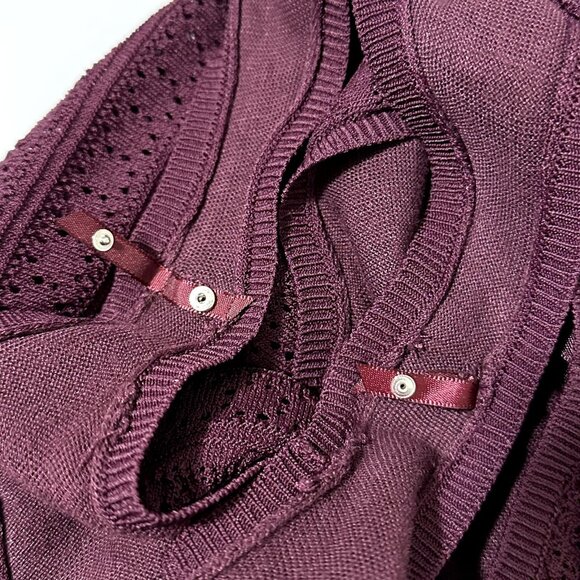 NWT White House Black Market Crochet Fringe Hem Burgundy Tank Top Size Small - Picture 6 of 9